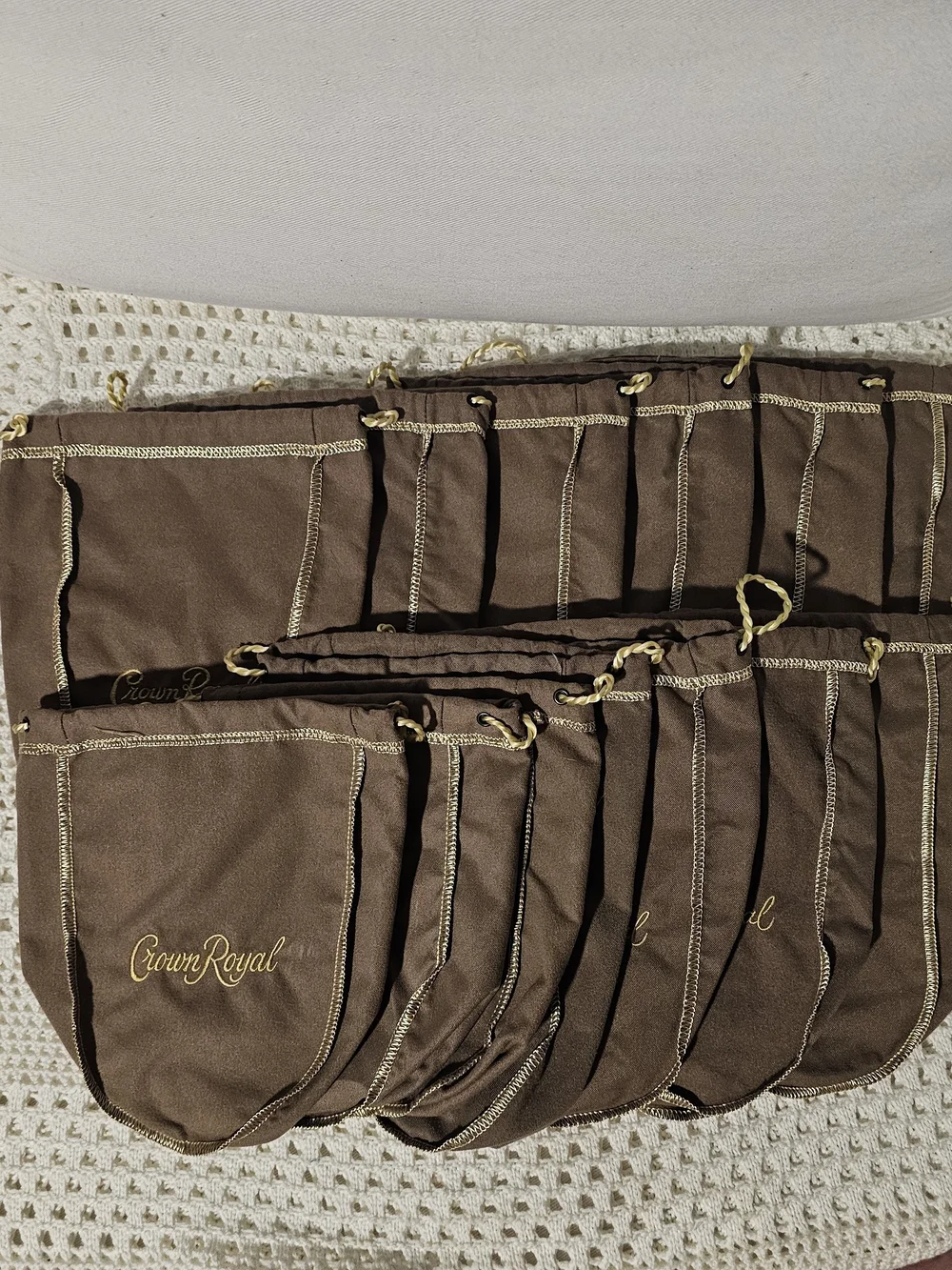 Crown Royal Vanilla Brown Drawstring Bags (13) 💎